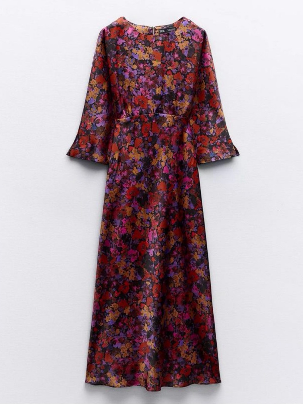 Zara Floral Midi Dress in Multi-Color